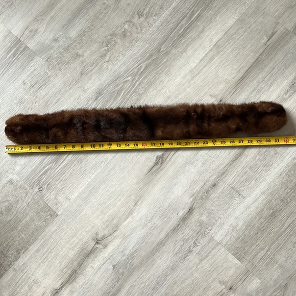 Vintage Mink Fur Scarf Collar Neck Wrap Full Pelt‎ Stole Brown 32” x 4” - Picture 3 of 12